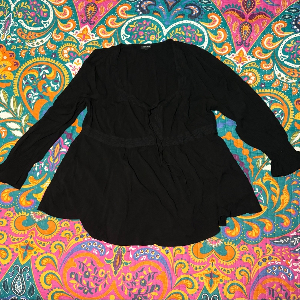 Torrid Black Boho Blouse